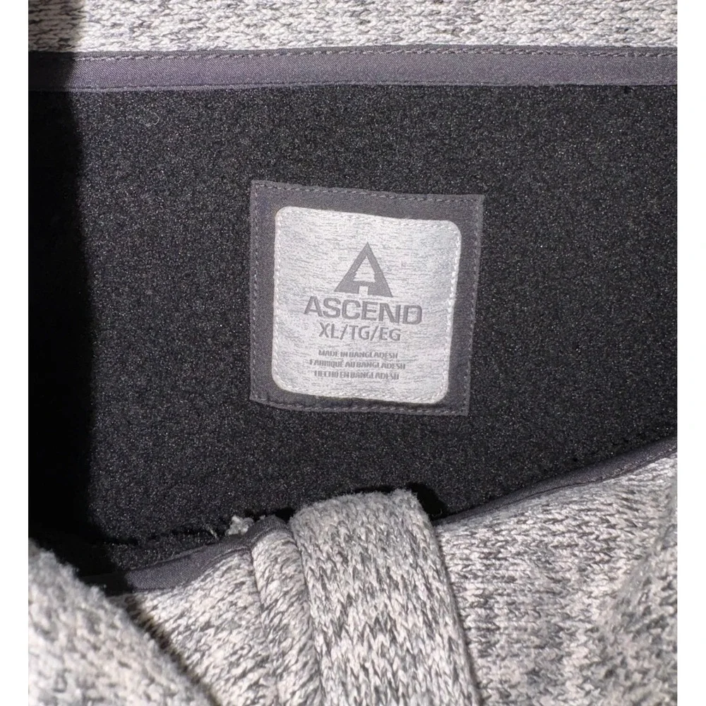 Ascend Black Gray Vest Full Zip‎ Sleeveless Fleece Lined Outdoor Western Hiking